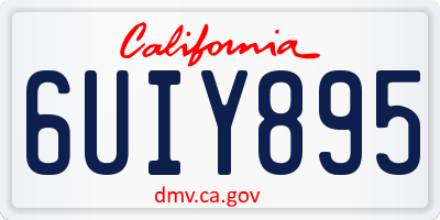 CA license plate 6UIY895