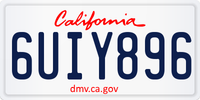 CA license plate 6UIY896