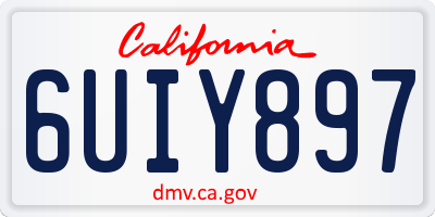 CA license plate 6UIY897