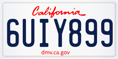 CA license plate 6UIY899