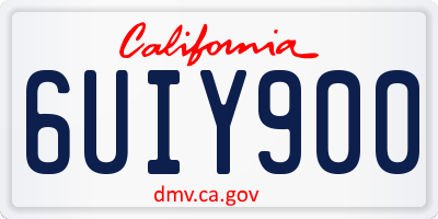 CA license plate 6UIY900