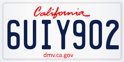 CA license plate 6UIY902