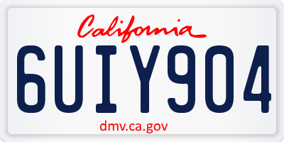 CA license plate 6UIY904