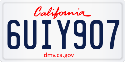 CA license plate 6UIY907