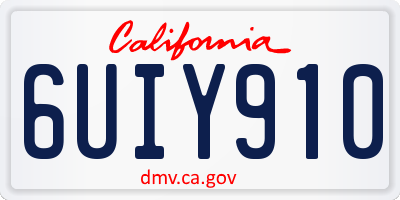 CA license plate 6UIY910