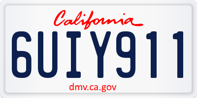 CA license plate 6UIY911