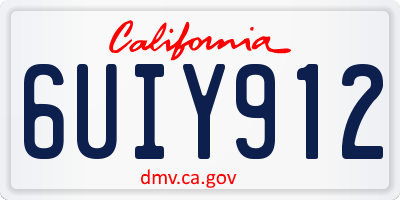 CA license plate 6UIY912