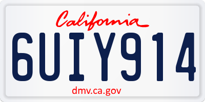 CA license plate 6UIY914