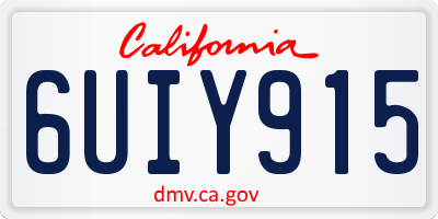 CA license plate 6UIY915