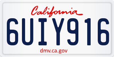 CA license plate 6UIY916