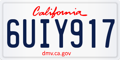 CA license plate 6UIY917