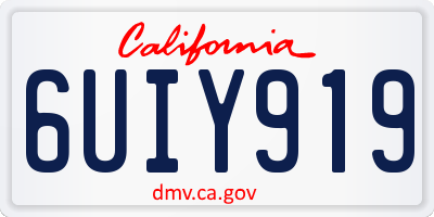 CA license plate 6UIY919