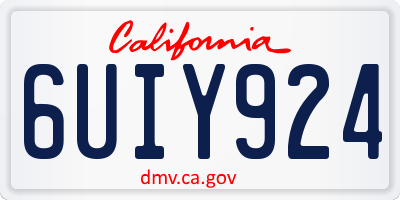 CA license plate 6UIY924