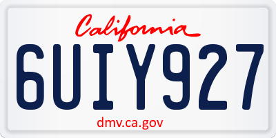 CA license plate 6UIY927