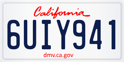 CA license plate 6UIY941
