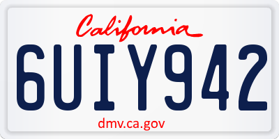 CA license plate 6UIY942