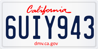 CA license plate 6UIY943