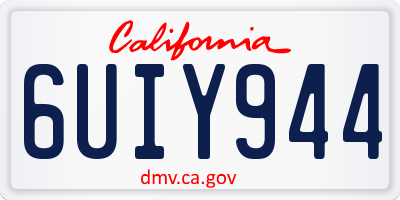 CA license plate 6UIY944