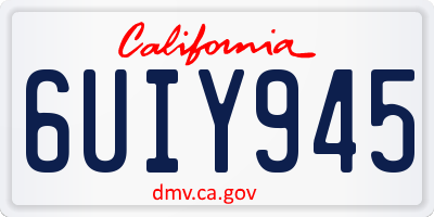 CA license plate 6UIY945