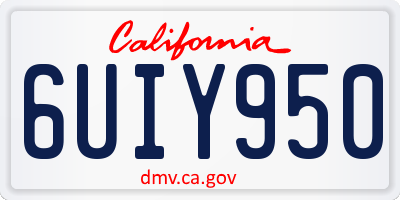 CA license plate 6UIY950