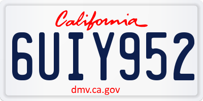 CA license plate 6UIY952