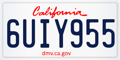 CA license plate 6UIY955