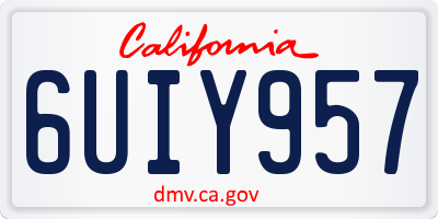CA license plate 6UIY957