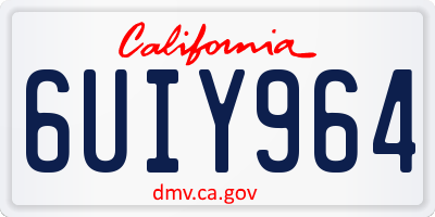 CA license plate 6UIY964