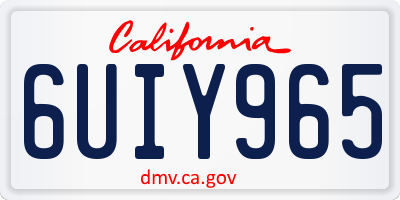 CA license plate 6UIY965