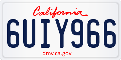CA license plate 6UIY966