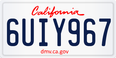 CA license plate 6UIY967