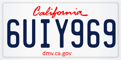 CA license plate 6UIY969