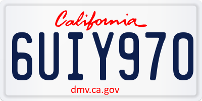 CA license plate 6UIY970