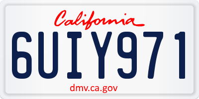 CA license plate 6UIY971