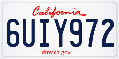 CA license plate 6UIY972
