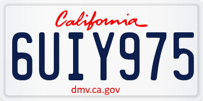 CA license plate 6UIY975