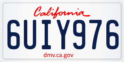 CA license plate 6UIY976