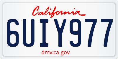 CA license plate 6UIY977