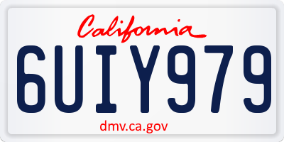 CA license plate 6UIY979