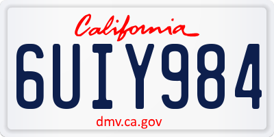 CA license plate 6UIY984