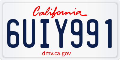 CA license plate 6UIY991