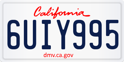 CA license plate 6UIY995