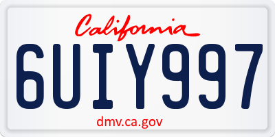 CA license plate 6UIY997