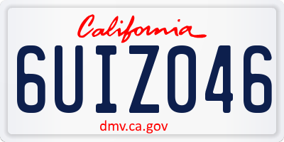 CA license plate 6UIZ046