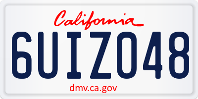 CA license plate 6UIZ048