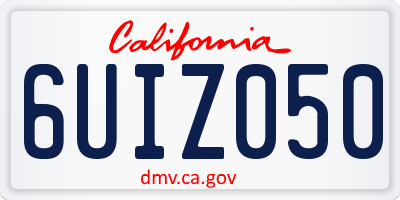 CA license plate 6UIZ050