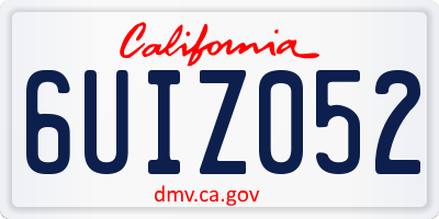 CA license plate 6UIZ052