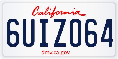 CA license plate 6UIZ064