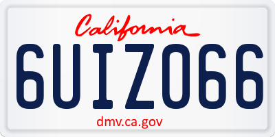 CA license plate 6UIZ066