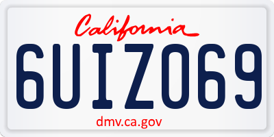 CA license plate 6UIZ069